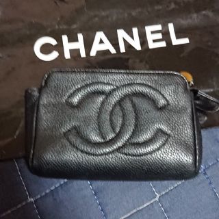 シャネル(CHANEL)の正規品 CHANEL (シャネル) キャビアスキン ポーチ ココマーク 黒(ポーチ)