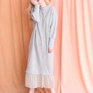 アトリエドゥサボン(l'atelier du savon)の2018SS  裏毛チュール コンビワンピース(ロングワンピース/マキシワンピース)