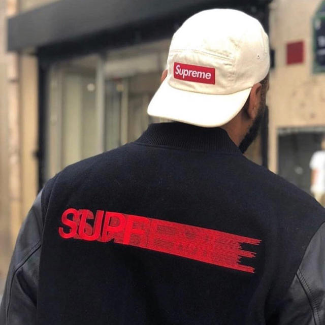 1年保証』 Supreme - ラス1 Motion Logo Varsity Jacket Black 黒 L