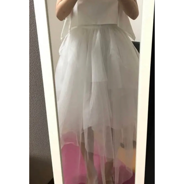 dholic(ディーホリック)のホワイトミディスカート レディースのスカート(ひざ丈スカート)の商品写真