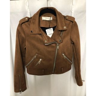 ザラ(ZARA)のZARA ライダース ブラウン Sサイズ(ライダースジャケット)