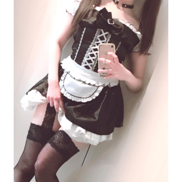 BODYLINE(ボディライン)のサンタカラーオフショルメイド服 レディースのワンピース(ミニワンピース)の商品写真