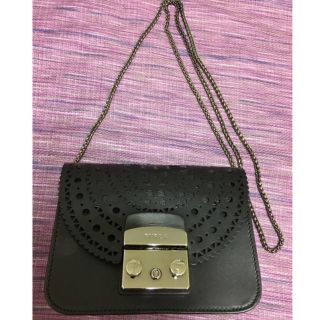 フルラ(Furla)のフルラ☆メトロポリス☆レースカット☆ブラック 黒 美品(ショルダーバッグ)