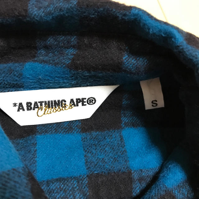 A BATHING APE(アベイシングエイプ)のBAPE ネルシャツ ブルー ブロック チェック シャツ エイプ ベイプ メンズのトップス(シャツ)の商品写真
