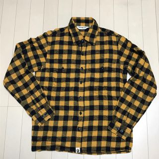 アベイシングエイプ(A BATHING APE)のBAPE ネルシャツ イエロー ブロック チェック シャツ エイプ ベイプ(シャツ)