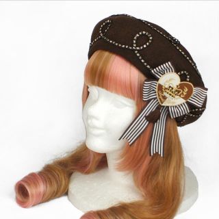 アンジェリックプリティー(Angelic Pretty)のQueen Chocolateベレー ブラウン(ハンチング/ベレー帽)