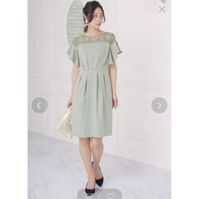Bou Jeloud(ブージュルード)のBou Jeloud ショルダーレーシードレス レディースのフォーマル/ドレス(ミディアムドレス)の商品写真