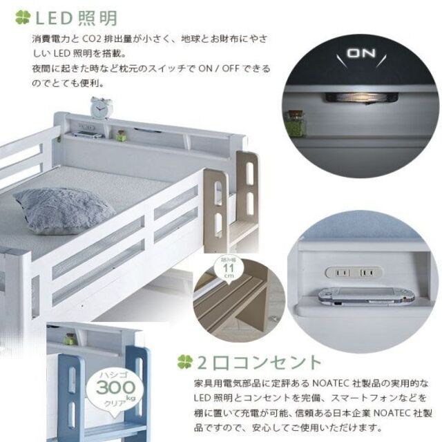 大人も使える業務用　耐荷重900㎏構造　ロフトベッド　プロヴァンス　LATE