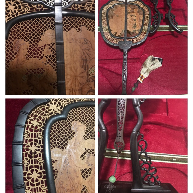 中国 工芸品 軍配 扇子