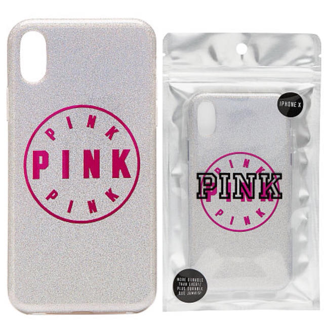 Victoria's Secret(ヴィクトリアズシークレット)の新品 PINK ヴィクトリアシークレット グリッター iPhoneケース X スマホ/家電/カメラのスマホアクセサリー(iPhoneケース)の商品写真