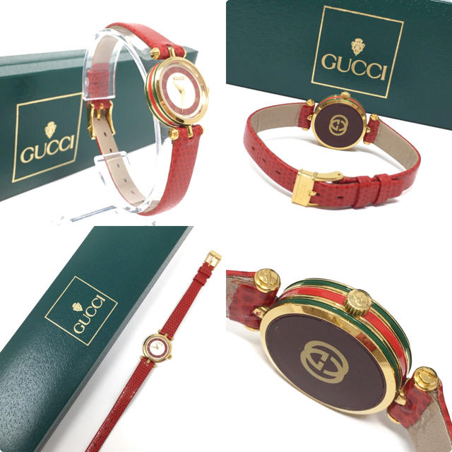 Gucci - グッチ 値引き可 ベルト新品交換 電池新品です☆ 赤 シェリー ...
