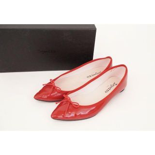 レペット(repetto)のrepetto レペット リボン パンプス フラットシューズ レッド サイズ37(バレエシューズ)