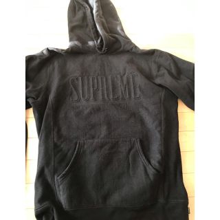 シュプリーム(Supreme)のSUPREME Embroidered Outline Hooded 黒 L(パーカー)