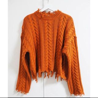 ジェイダ(GYDA)の値下げ🔥大人気 秋冬 ダメージケーブルニット knit ケーブルニット(ニット/セーター)