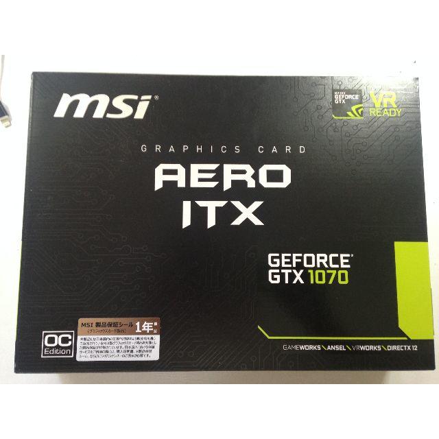 PC周辺機器GEFORCE GTX1070 AERO ITX 8G OC MSI 保証期間有