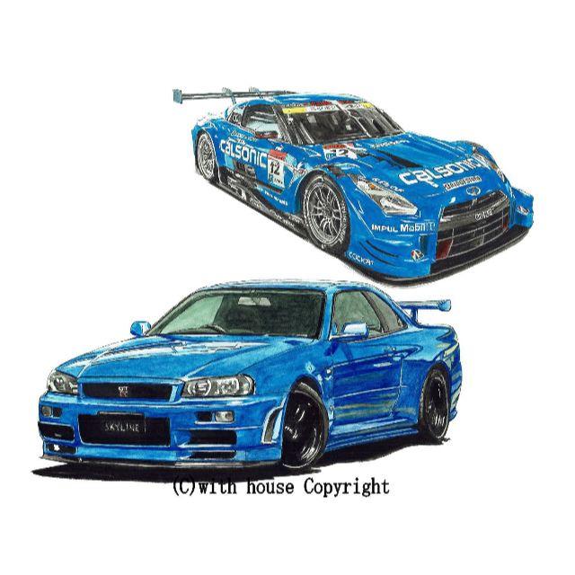 NC-707 IMPUL GTR/R34限定版画 直筆サイン額装●作家 平右ヱ門