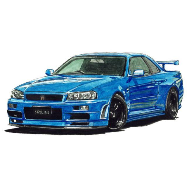 NC-274 GT-R R34/ジャパン限定版画 直筆サイン額装●作家 平右ヱ門エンタメ/ホビー