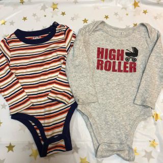 オールドネイビー(Old Navy)のロンパース オールドネイビー 長袖 男の子 ボディ肌着 下着 パジャマ 2枚組(ロンパース)