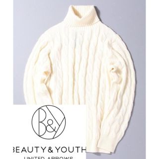 ビューティアンドユースユナイテッドアローズ(BEAUTY&YOUTH UNITED ARROWS)のケーブル タートルニット  サイズ:XL  BEAUTY&YOUTH(ニット/セーター)