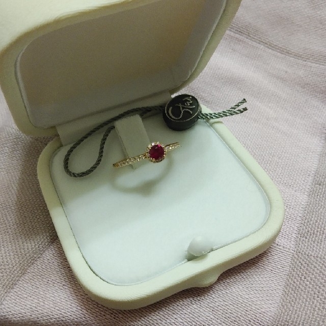 スタージュエリー　K18 MINI HALO RUBY RING 8号　美品