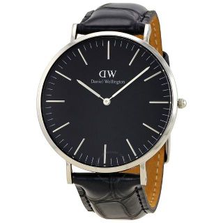 ダニエルウェリントン(Daniel Wellington)の【国内保証付】ダニエルウェリントン 40mm シルバー ブラック(腕時計(アナログ))