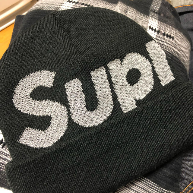 メンズsupreme Reflective Big Logo Beanie