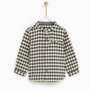 ザラキッズ(ZARA KIDS)の新品ZARA KIDSギンガムチェックシャツ(Tシャツ/カットソー)