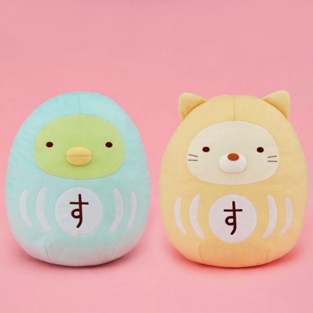40cm！すみっコぐらし だるまぬいぐるみXL【全2種セット／ぺんぎん？＆ねこ】