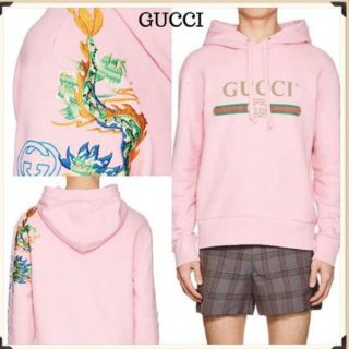 Gucci - GUCCI ピンクパーカー ドラゴン刺繍の通販 by goodshop