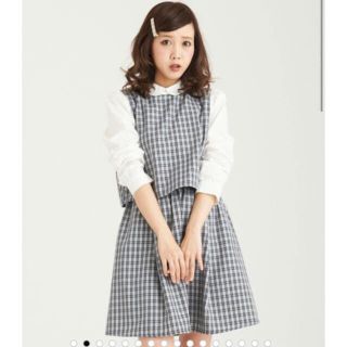 マジェスティックレゴン(MAJESTIC LEGON)のマジェスティックレゴン 襟付きチェックセットアップワンピース 田中里奈(ミニワンピース)