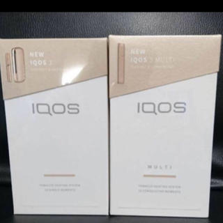 アイコス(IQOS)のQOS 3 + IQOS 3 MULTI ブリリアントゴールド12 セット(タバコグッズ)