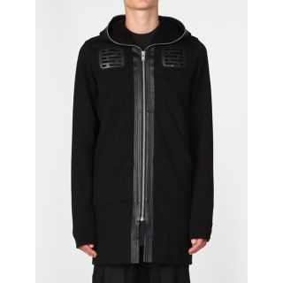 リックオウエンス(Rick Owens)の希少 Rick Owens レザー切替フーディー リックオウエンスDRKSHDW(パーカー)