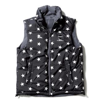 エフシーアールビー(F.C.R.B.)のLサイズ 定価以下 FCRB REVRSIBLE DOWN VEST GRAY (ダウンベスト)