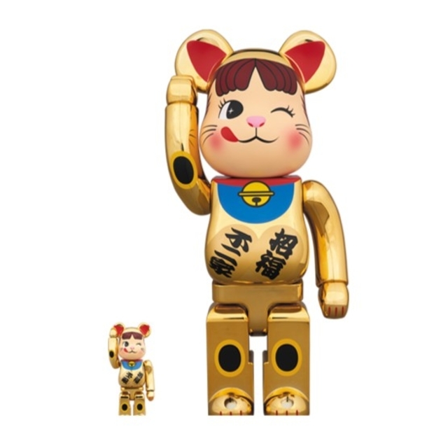 MEDICOM TOY(メディコムトイ)のベアブリック BE@RBRICK ペコちゃん 招き猫 金メッキ 弐  エンタメ/ホビーのおもちゃ/ぬいぐるみ(キャラクターグッズ)の商品写真