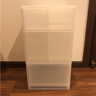 ムジルシリョウヒン(MUJI (無印良品))のTEN様 美品 無印 ポリプロピレン収納 3セット キャスター付き(ケース/ボックス)