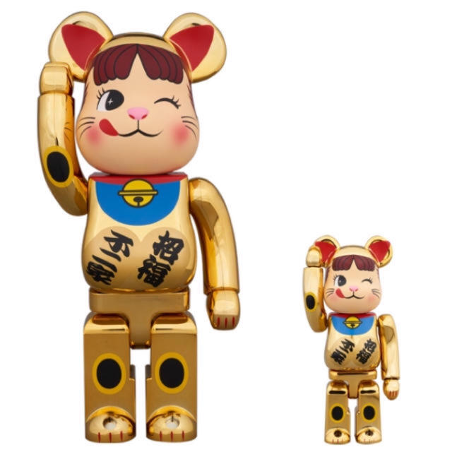 MEDICOM TOY(メディコムトイ)の✨ BE@RBRICK 招き猫 ペコちゃん 金メッキ 弐 100％ 400% エンタメ/ホビーのおもちゃ/ぬいぐるみ(キャラクターグッズ)の商品写真