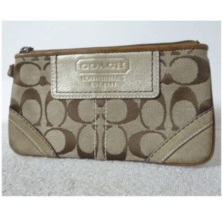 コーチ(COACH)のコーチ　COACH　キャンバス　レザー　リストレット　ポーチ(ポーチ)