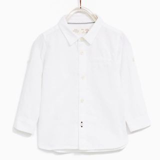 ザラキッズ(ZARA KIDS)のzarababy 白 シャツ 12-18m 86(ブラウス)