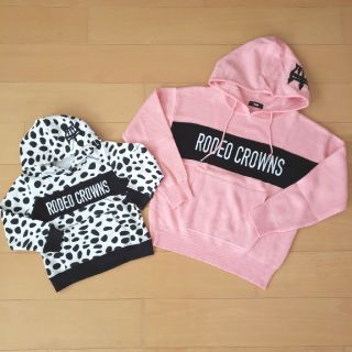 ロデオクラウンズ(RODEO CROWNS)の専用　ロデオ☆美品‼️親子ペア2点セット‼️ロゴラインパーカー大人SキッズM(Tシャツ/カットソー)