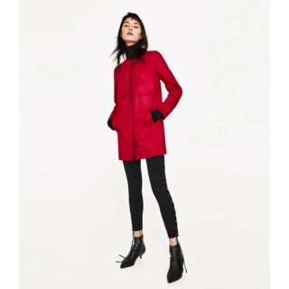 ザラ(ZARA)のラウンドネックフェイクスエードコート(その他)