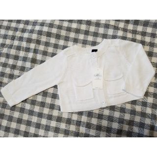 ベビーギャップ(babyGAP)のギャップベビー*カーディガン*未使用*ホワイト*60cm(カーディガン/ボレロ)