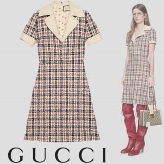 グッチ(Gucci)のGUCCI ツイードワンピース(ひざ丈ワンピース)