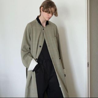 サンシー(SUNSEA)のSUNSEA 18aw POLYYS TWEED CHECK COAT最終値下げ(ステンカラーコート)