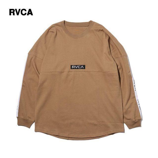 M ベージュ RVCA TAPE LOGO ロンTシャツ ルーカ