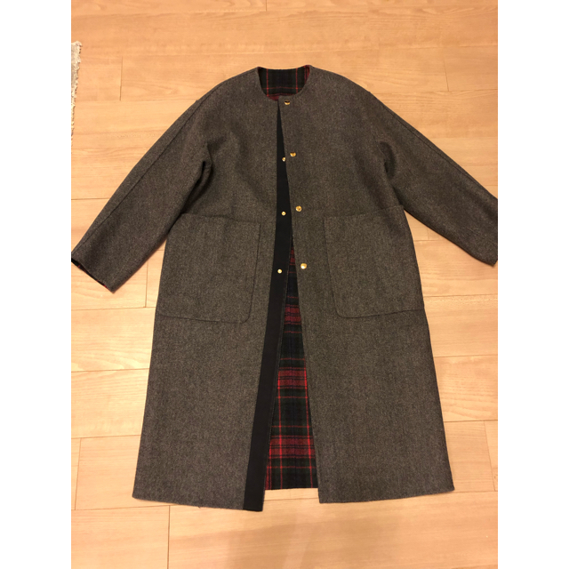 ドゥロワー Drawer リバーシブルコート 2018AW チェック 2回着 ドゥロワー Drawer リバーシブルコート 2018AW チェック 2回着