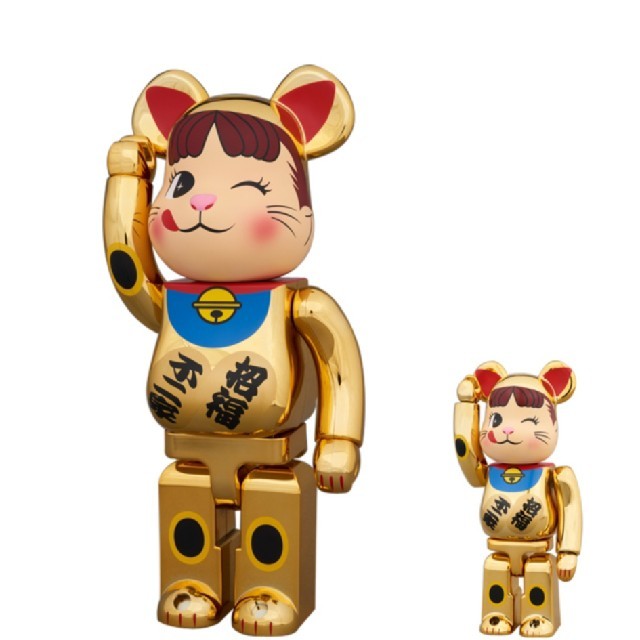 MEDICOM TOY - BE@RBRICK 招き猫 ペコちゃん 金メッキ 弐 100％ ＆ 400％ の通販 by ゆう's shop