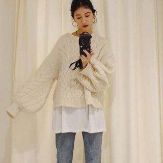 ビューティアンドユースユナイテッドアローズ(BEAUTY&YOUTH UNITED ARROWS)のCLANE 試着のみ 今季 バルーン袖ニット(ニット/セーター)