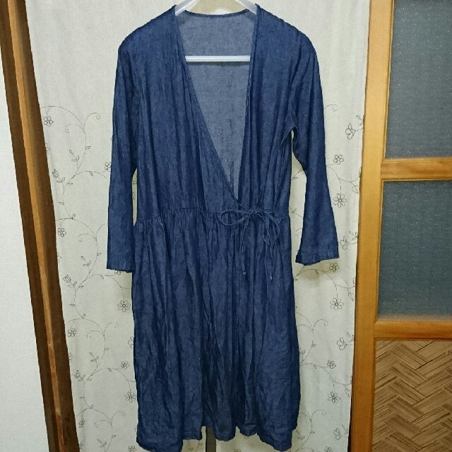 nest Robe(ネストローブ)の美品‼☆【12/1まで期間販売】☆ネストローブ〜リネンカシュクールワンピース レディースのワンピース(ロングワンピース/マキシワンピース)の商品写真