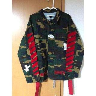 オフホワイト(OFF-WHITE)のoff-whiteカモフラージュジャケットBlack　ヌビアン購入確実国内正規品(ミリタリージャケット)