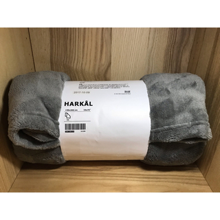 イケア(IKEA)のHARKAL ハルコール 毛布, グレー, 150x200 cm(毛布)